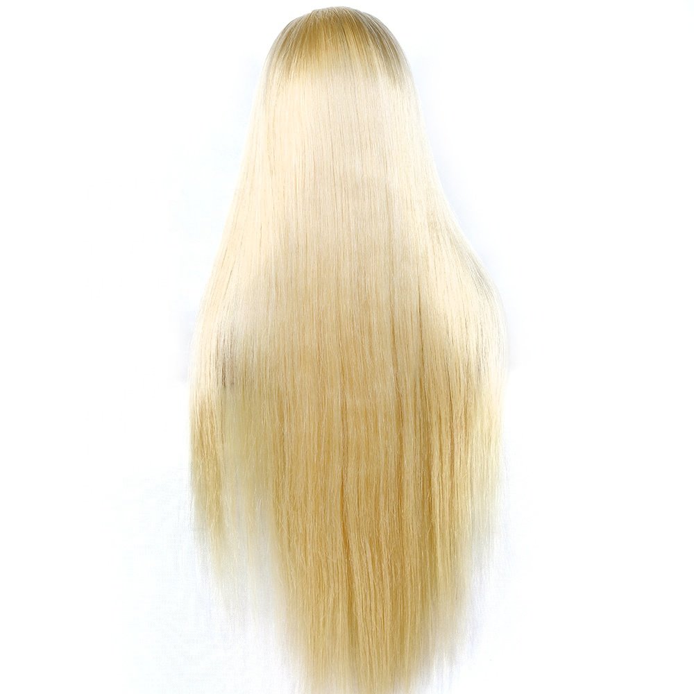 Customize straight full hd lace human hair wigs Cuticle Aligned virgin european hair 613 blonde color 30 inch full lace wig