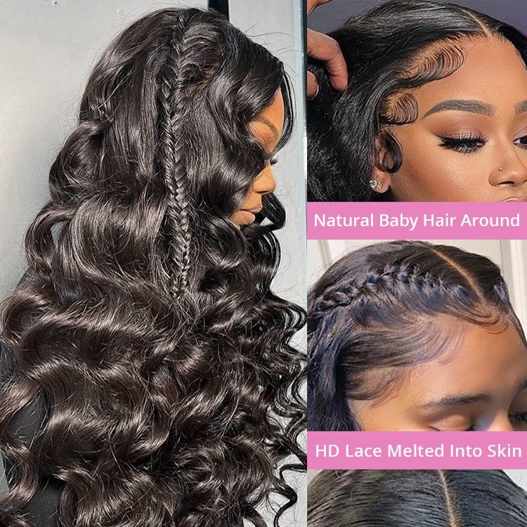 180% Density Loose Deep Wave Glueless Wig Human Hair Transparent HD 13x4 Lace Front Wig Raw Vietnamese Natural Human Hair Wigs