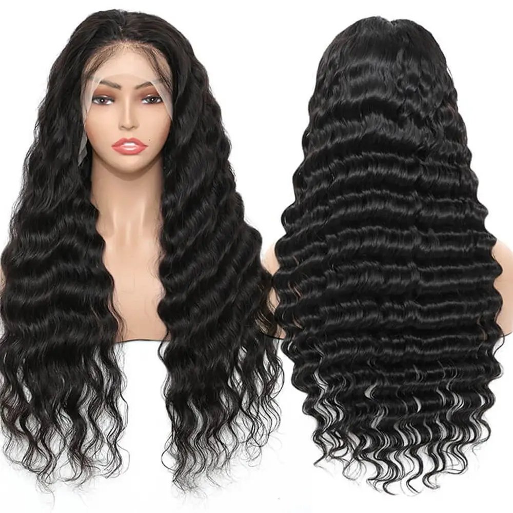 180% Density Loose Deep Wave Glueless Wig Human Hair Transparent HD 13x4 Lace Front Wig Raw Vietnamese Natural Human Hair Wigs