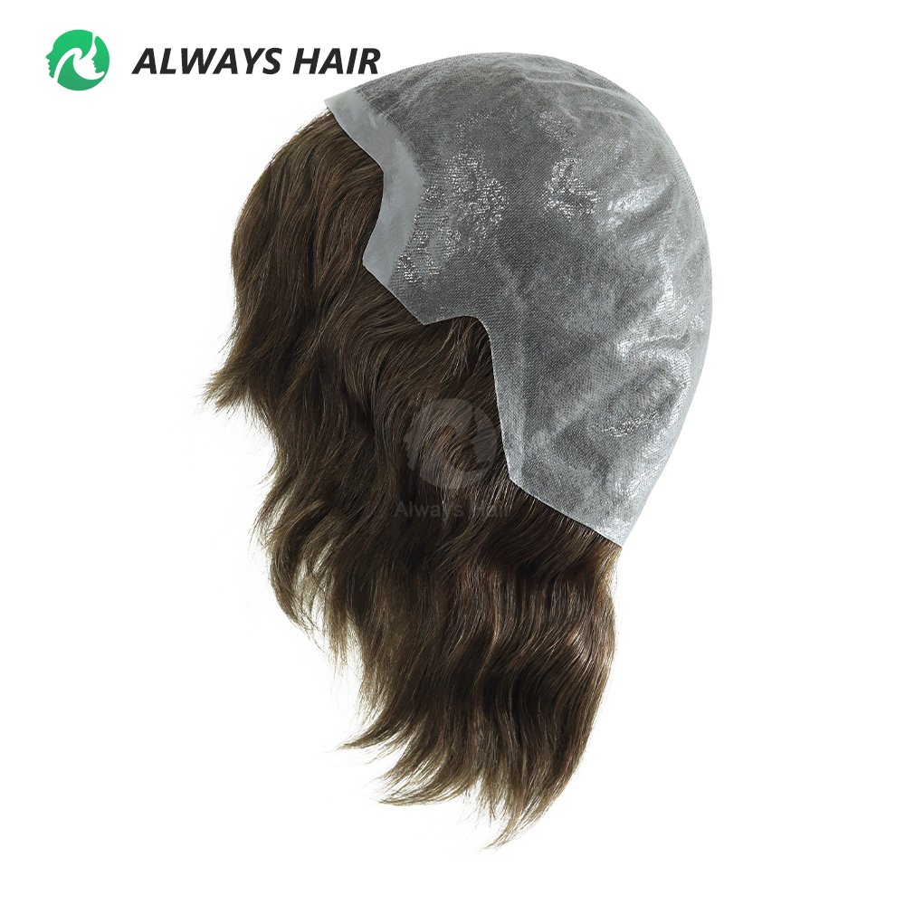6" Full Head Hair Wig for Men Super Thin Skin Wigs India Hair