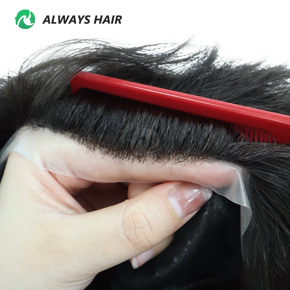 6" Full Head Hair Wig for Men Super Thin Skin Wigs India Hair