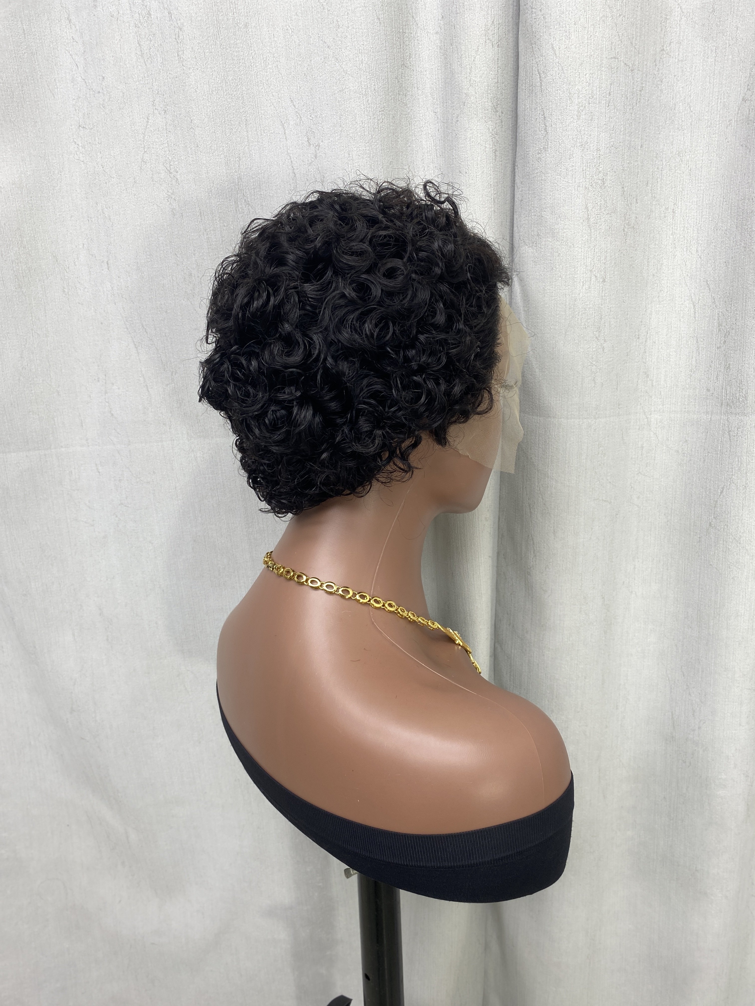 RG1488 Virgin Hair 13X1 Front Lace Pixie curly Human Hair Wig colorful wig