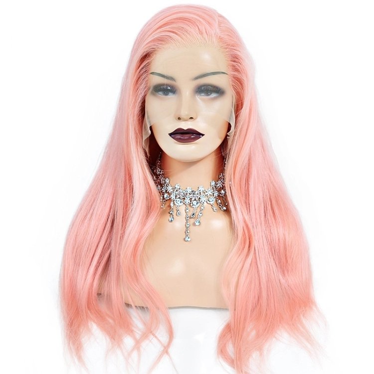 virgin cuticle aligned 100% human hair 360 lace front wig, straight brazilian human hair wigs lace front pink