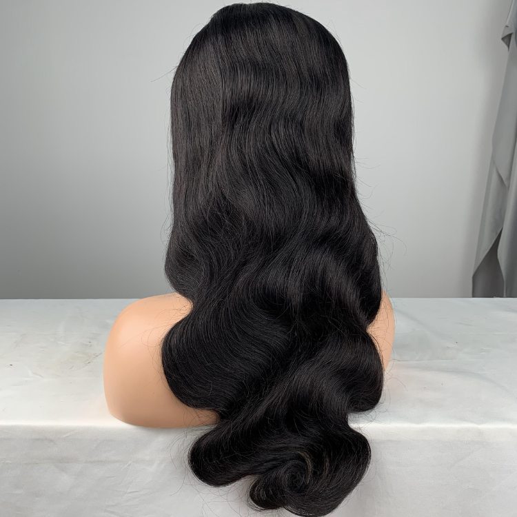 Wholesale Body Wave 13*4 Full Lace Frontal Wig Natural Color Brazilian Body Wave 180% Density 32 Inch Wavy Human Hair Wigs