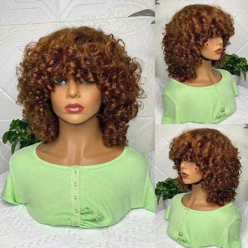 Mayqueen Hair Wholesale Cheap Burgundy Short Bob Wet Curls Brazilian Hair Wig Bouncy Human Hair Wigs in Bulk for Black Women
