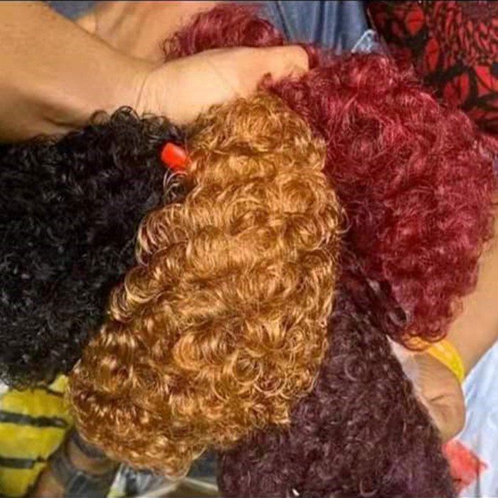 Letsfly Wholesale 100% human hair machine made wig afro short cut wigs 10PCS/lot For women