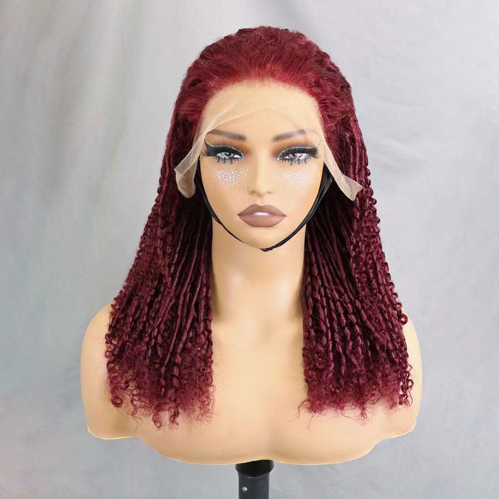 Wholesale Glueless 250% Raw Virgin Hair Cuticle Aligned Human Hair Wig 13x4 Lace Frontal Wig 99j color Small Chopstick Roll Wigs