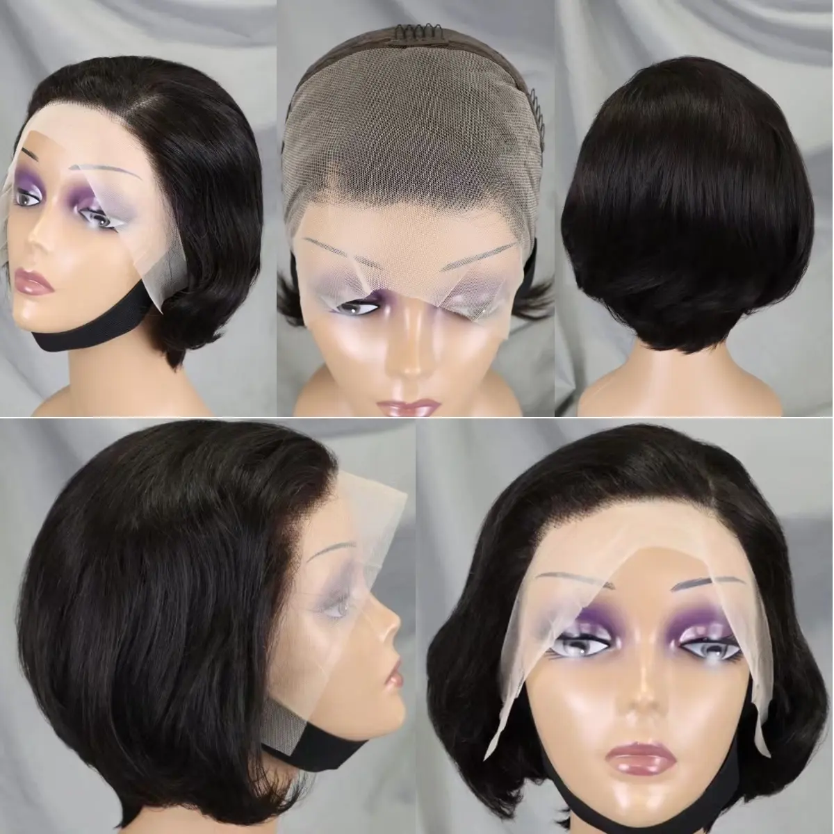 Short Bob Hair Pre Plucked Short Wigs 150% Density 13x4 Glueless Lace Frontal Pixie Cut Human Hair Wig With Affordable Price