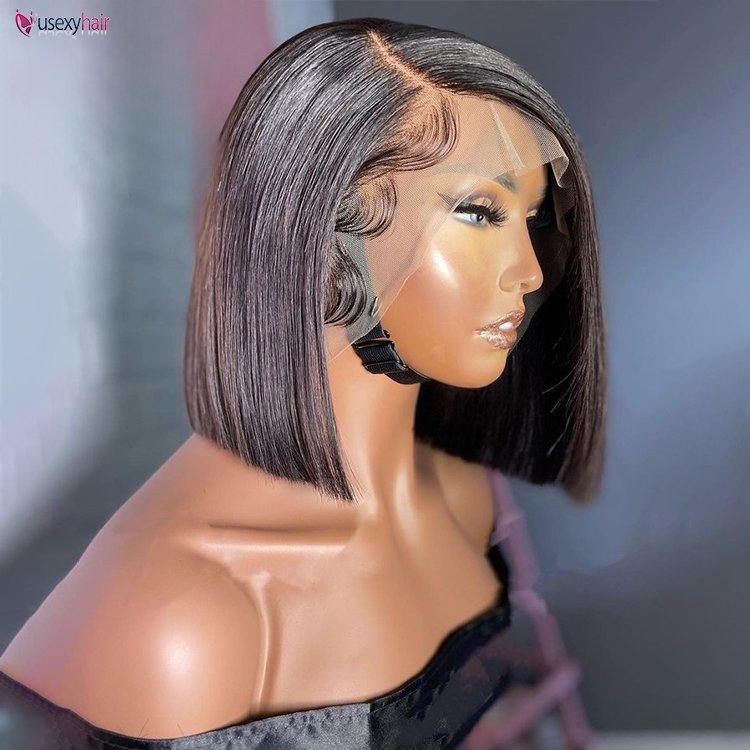 Bone Straight Bob Wigs Raw Brazilian Hair Vendor Natural Color Bob 13x4 Full Lace Front 100 Human Hair Wigs For Black Women