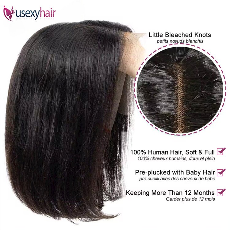 Bone Straight Bob Wigs Raw Brazilian Hair Vendor Natural Color Bob 13x4 Full Lace Front 100 Human Hair Wigs For Black Women