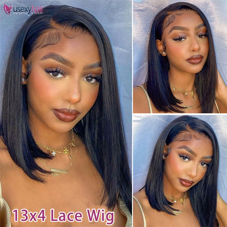 Bone Straight Bob Wigs Raw Brazilian Hair Vendor Natural Color Bob 13x4 Full Lace Front 100 Human Hair Wigs For Black Women