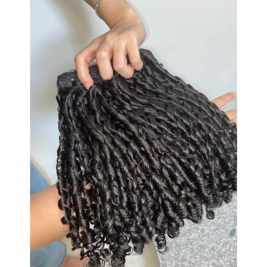 Wholesale Raw Virgin Cuticle Aligned Pixie Curly In Hair Bundles, Small Kinky Curly, 100% Vietnamese Human Hair Extensions