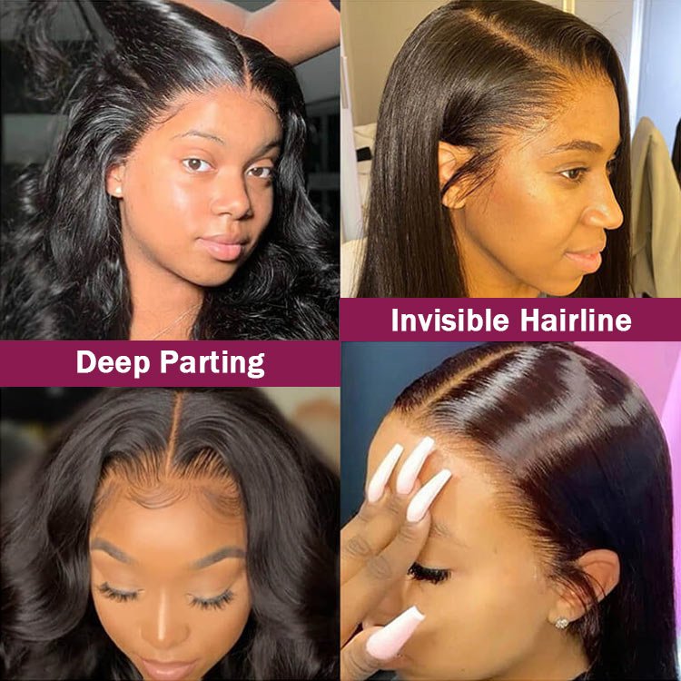 FH Natrual Black Human Hair Wigs Lace Front Closure Wave Full Virgin Wig Brazilian Cuticle Aligned Lace Closure Human Hair Wig