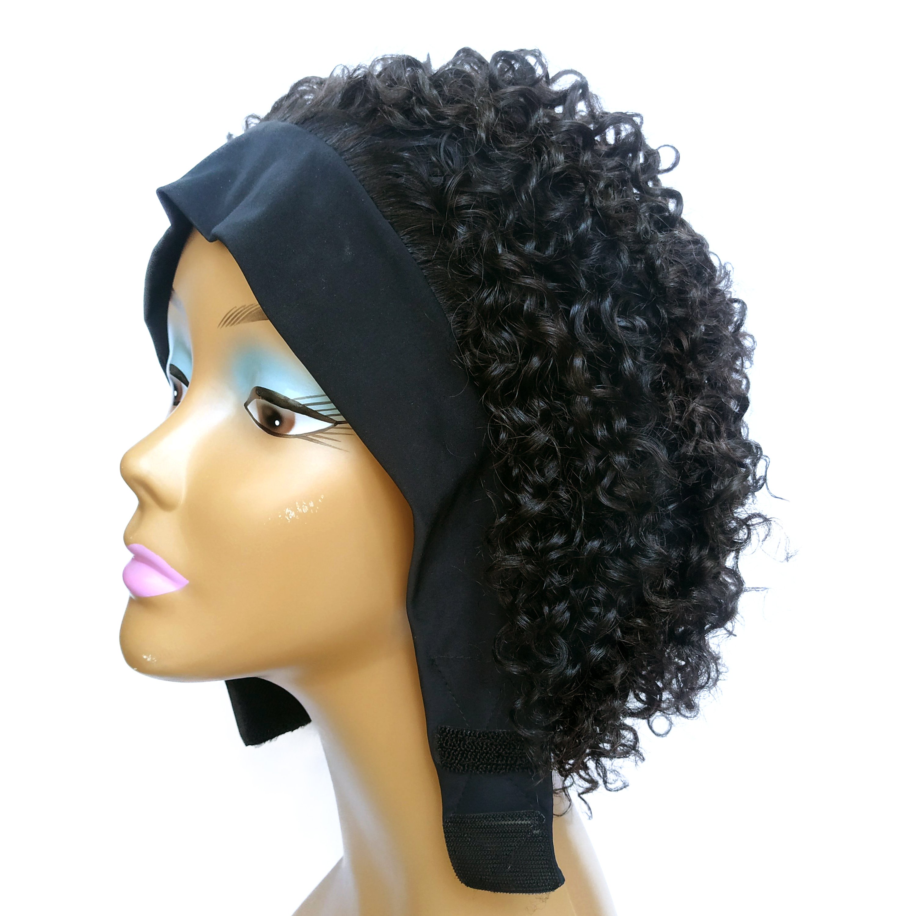 Cheep deep body wave light yaki curly brazilian headband vigin pixie short bob cut human hair wig with black headband