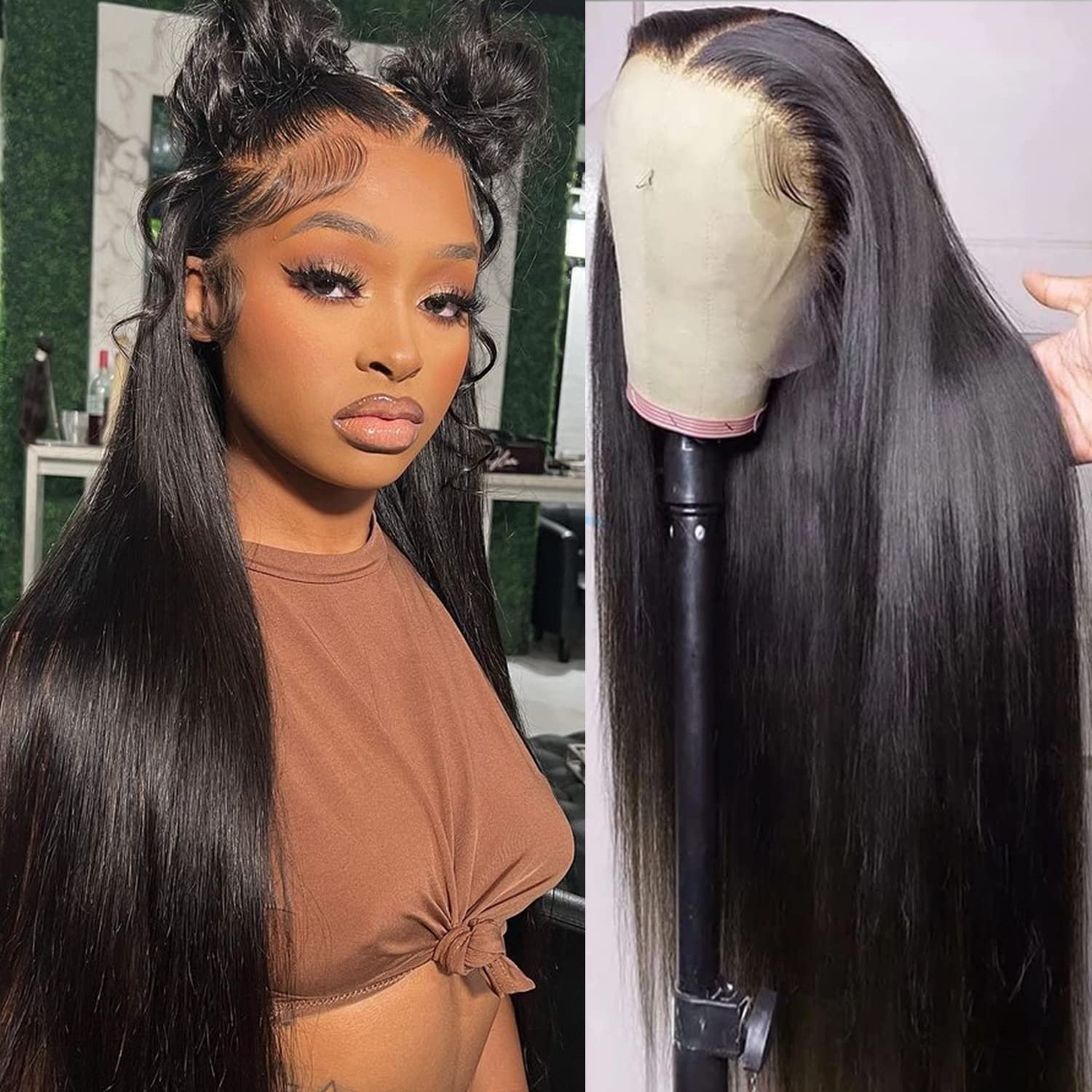 10a 12a Grade 100% Virgin Hair 30 40 Inch Human Hair Hd Lace Front Wigs 13x6 Transparent Lace Frontal Natural Glueless Wig
