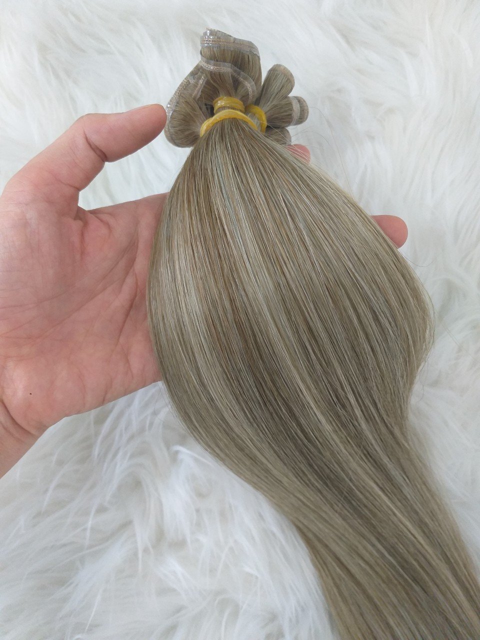 Genius Weft Bundles Balayage Piano Ash Color Virgin Raw Remy Hair Double Drawn Cuticle Aligned Soft Smooth Human Hair Extensions