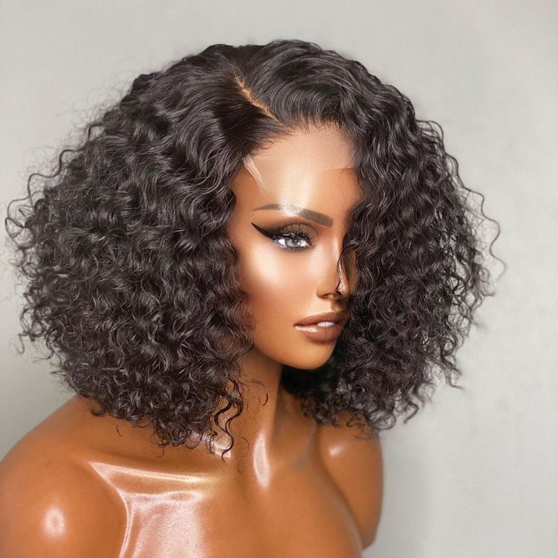 Hot Selling Brazilian Afro kinky Curly Hair Short Human Hair Wig Kinky Curl Bob Wigs Human Hair Lace Front For Black Women