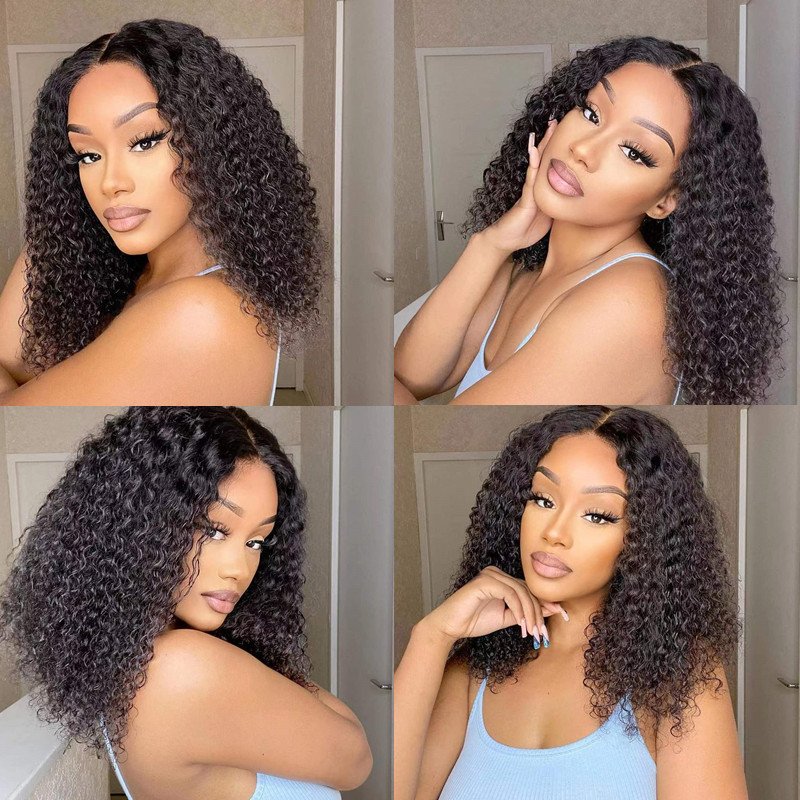 Hot Selling Brazilian Afro kinky Curly Hair Short Human Hair Wig Kinky Curl Bob Wigs Human Hair Lace Front For Black Women