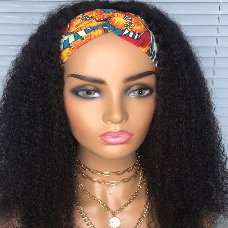 Cuticle Aligned Hair Headband Wig Women Curly Headband Human Hair Wig for Black Yaki Virgin Brazilian Water Wave Kinky Straight