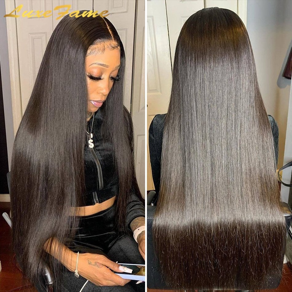 360 Full Hd Lace Frontal Wig Pre Plucked,Glueless Lace Front 360 Braided Wig,Unprocessed Human Hair Wig With Baby Hair Black Wig