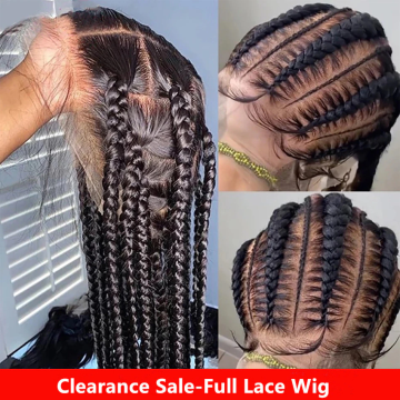 360 Full Hd Lace Frontal Wig Pre Plucked,Glueless Lace Front 360 Braided Wig,Unprocessed Human Hair Wig With Baby Hair Black Wig