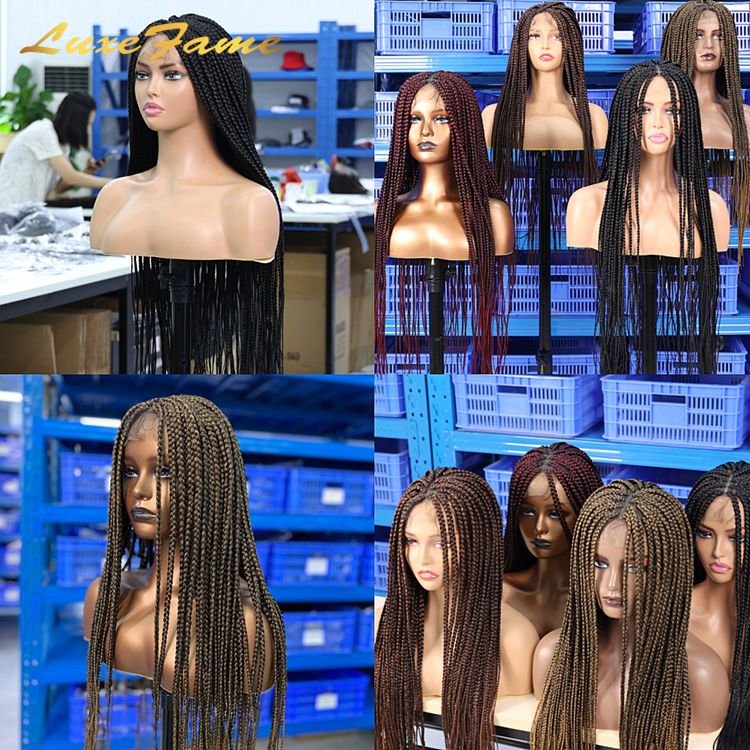 360 Full Hd Lace Frontal Wig Pre Plucked,Glueless Lace Front 360 Braided Wig,Unprocessed Human Hair Wig With Baby Hair Black Wig