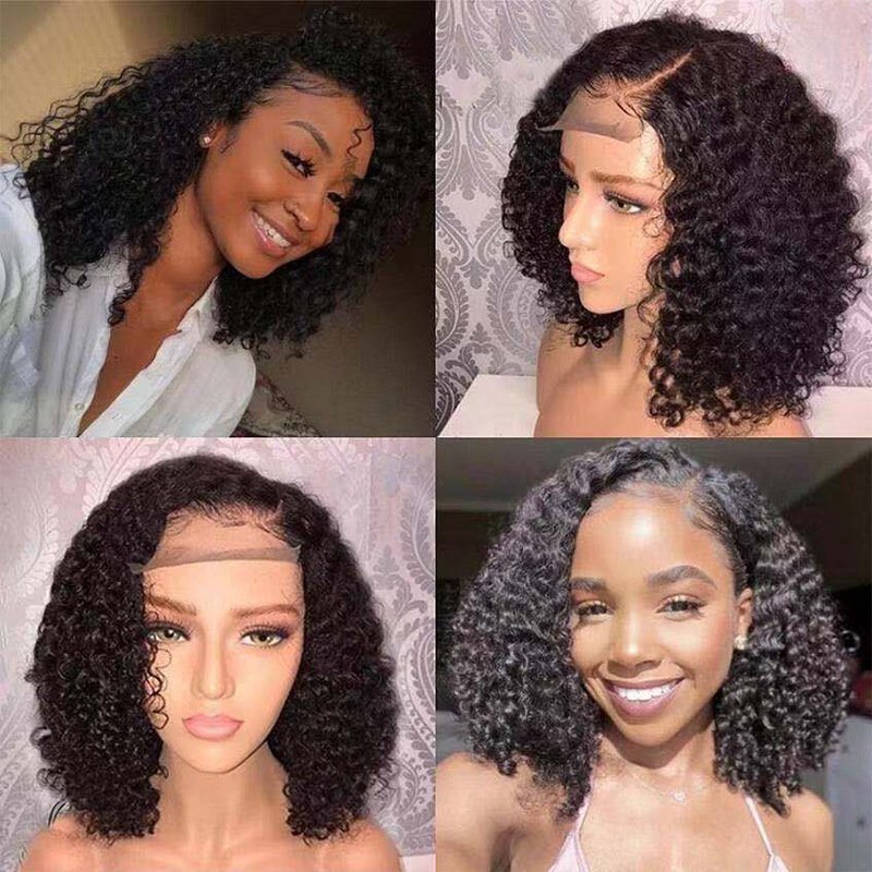 New Human Hair Natural Color Small Curly Short Hair Wig High-temperature Fiber Chemical Fiber Glueless Headband Wig