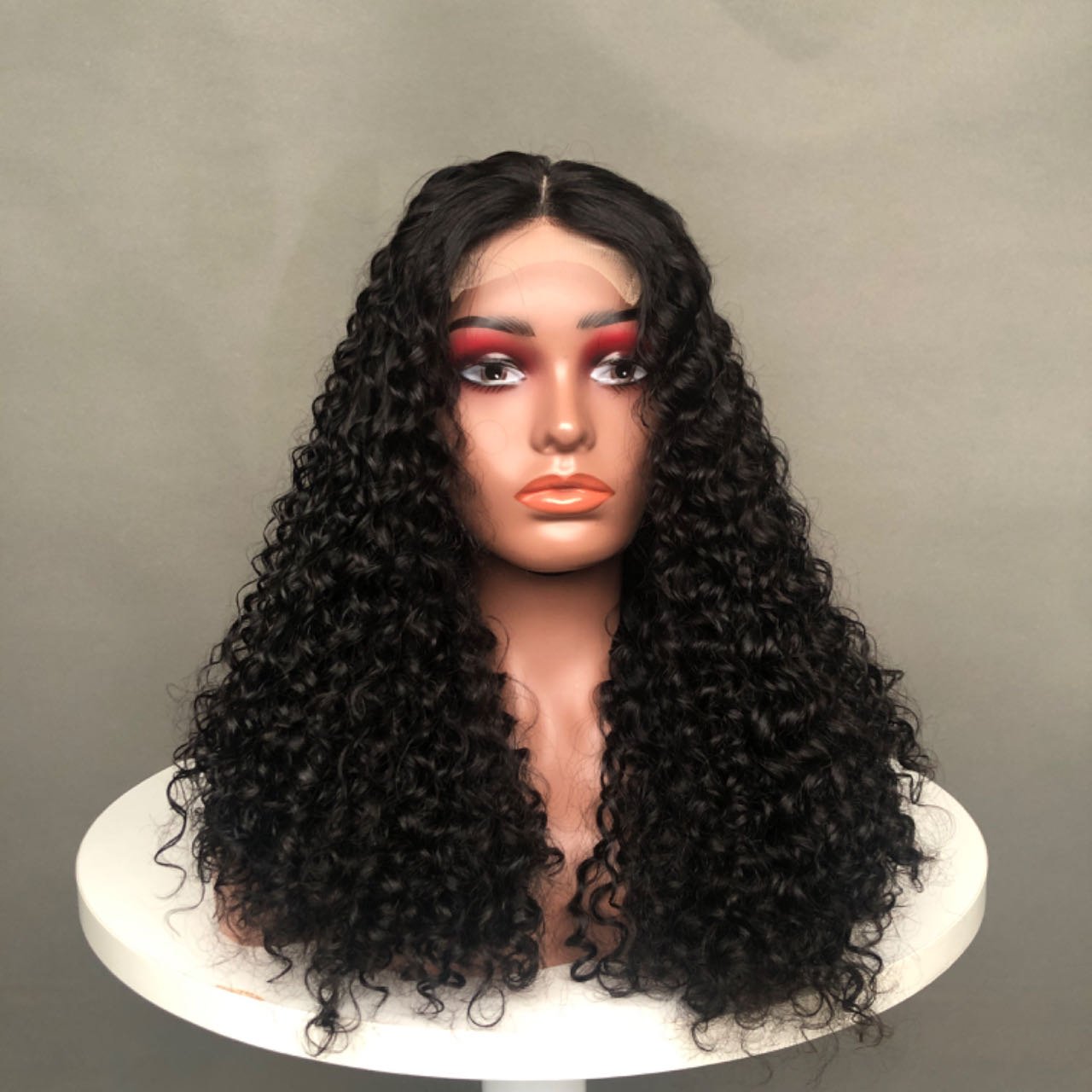 Recommend Factory Price 12a Grade Water Wave Raw Hair Wig Amazing curl Human Hair Glueless Wig For Black Woman