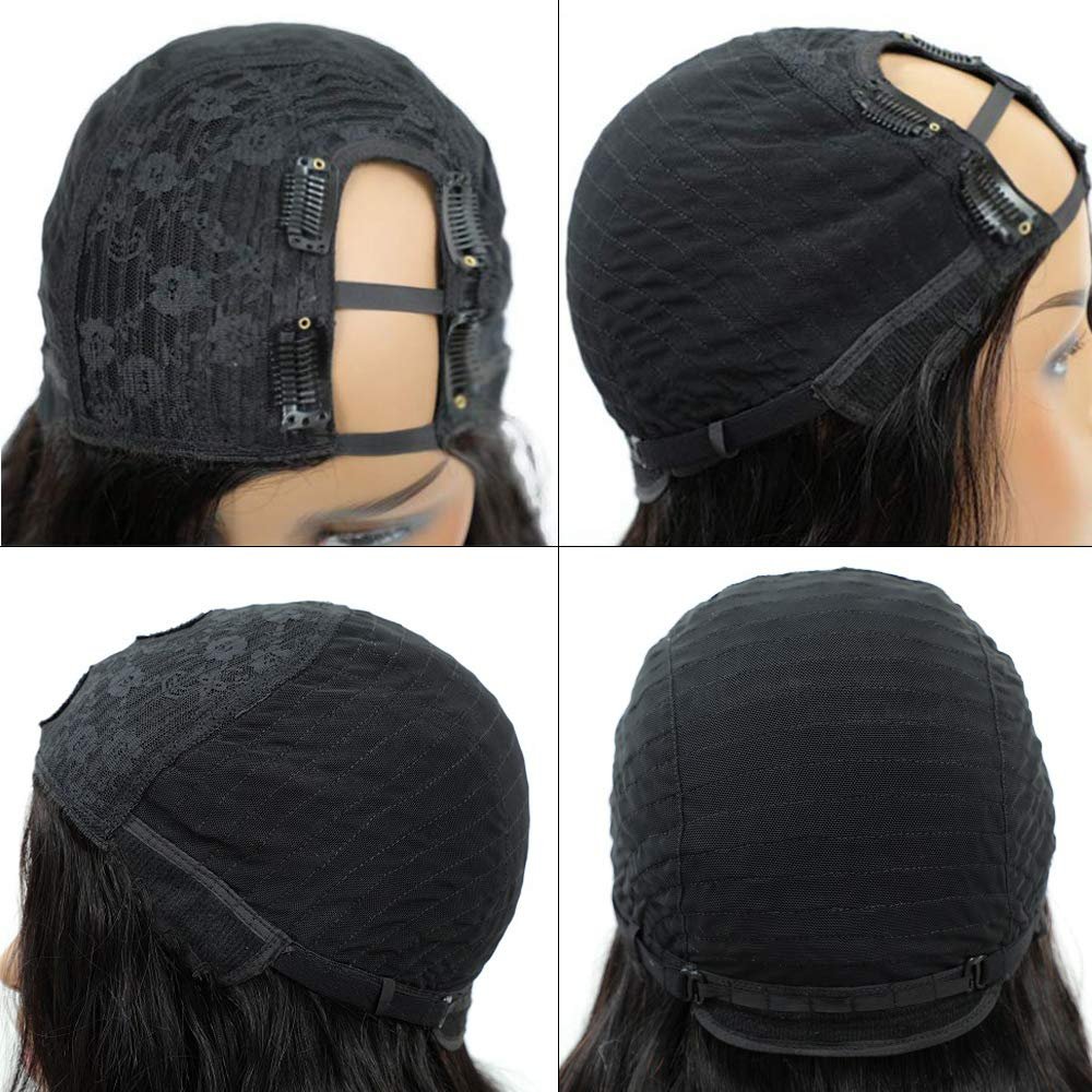 Straight U Part Wigs Human Hair Brazilian Human Hair Clip in Half Wigs Machine Made Wigs Side Part for Black Women