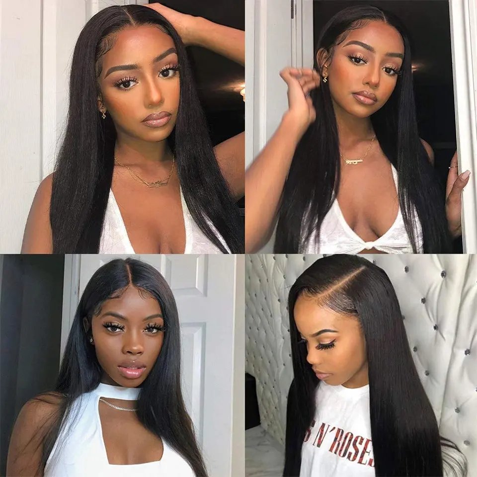 Natural hairline lace closure wig mink Brazilian human hair vendor 100 real virgin human hair wigs for black women wholesale