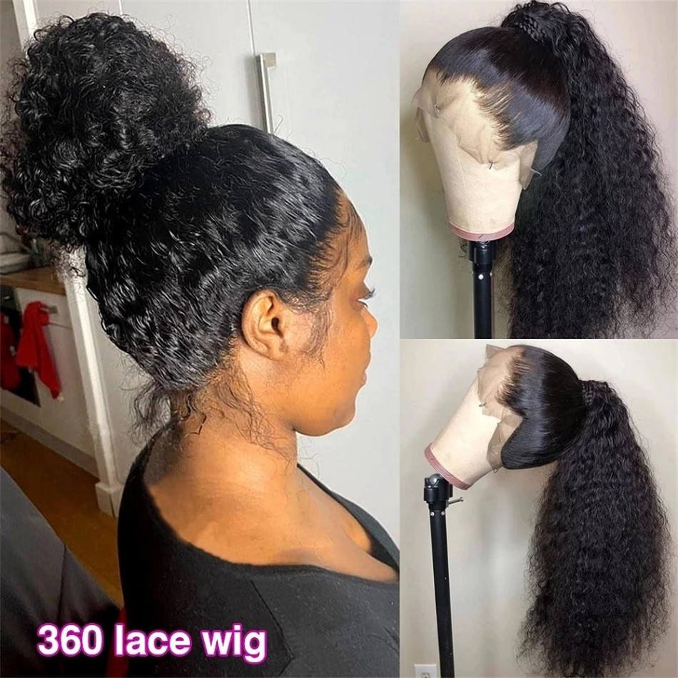Afro Kinky Curly Natural Hair For Sale 30 Inch Hd 5X5 Deep Wave13X6 Lace Closure Frontal Human Hair Wigs For Black Women