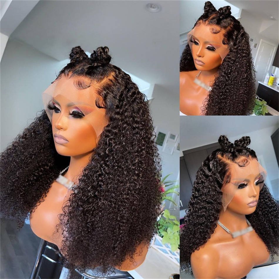 Afro Kinky Curly Natural Hair For Sale 30 Inch Hd 5X5 Deep Wave13X6 Lace Closure Frontal Human Hair Wigs For Black Women