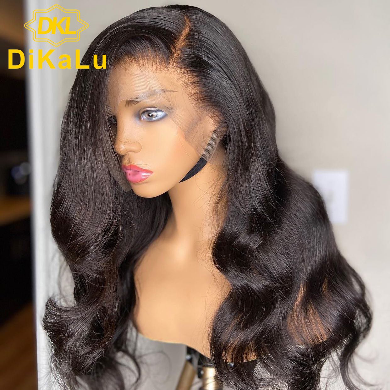 Natural Wave Human Hair Wigs With Free Bangs For Women Remy Brazilian Hair 150% Density Wavy Human Wigs
