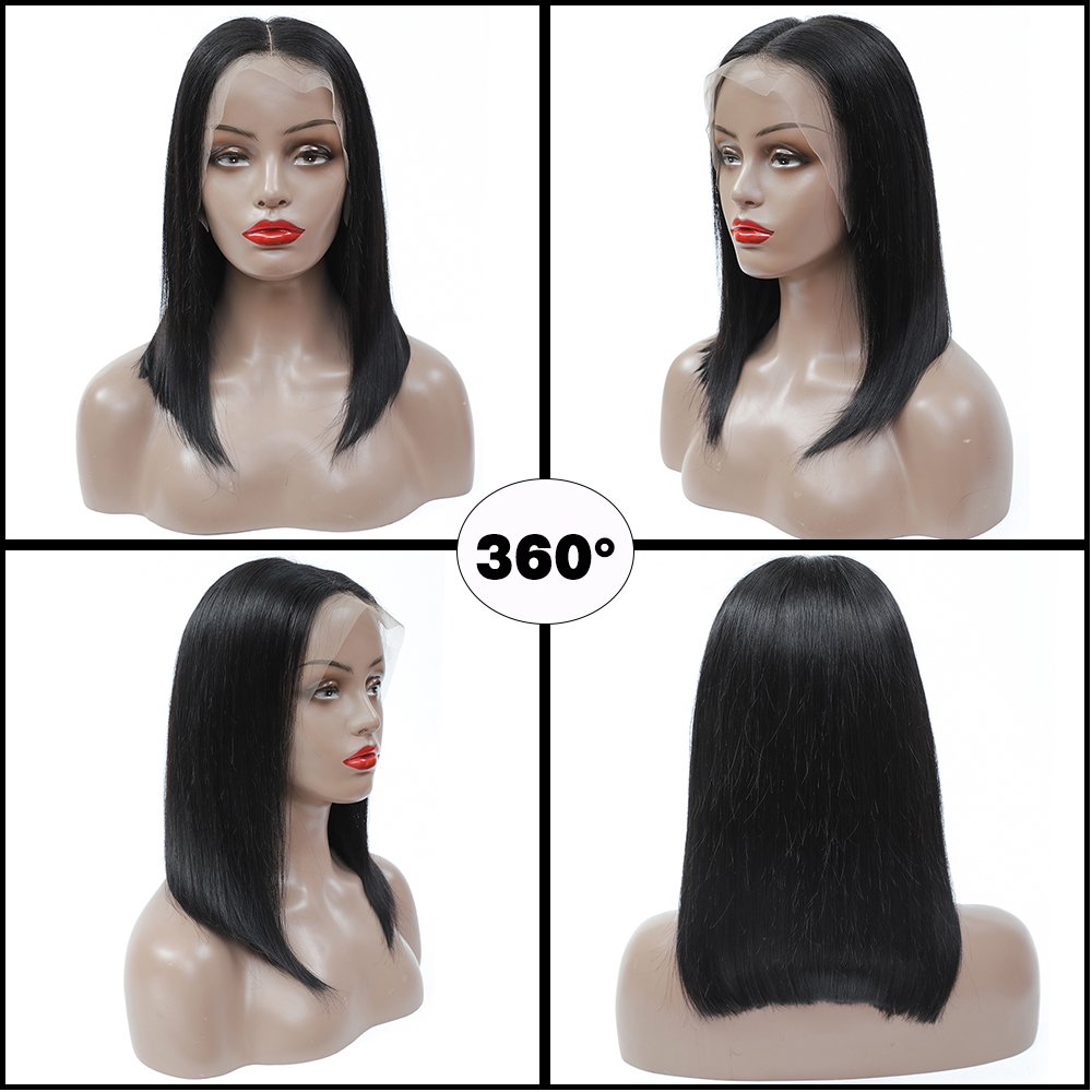 Wholesale Short Natural Black Bob Straight Wigs, 13*4 Bob Lace Front Wigs Human Hair