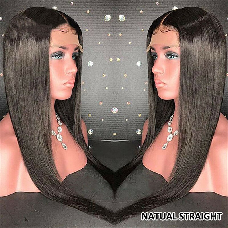 Lace Front Human Hair Wigs With Baby Hair Straight Brazilian Remy Hair Pre Plucked Bleached Knot