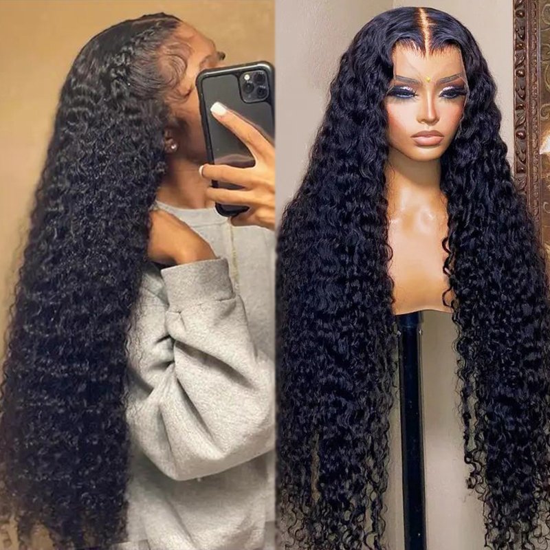 GDYhair Wholesale Deep Wave 13x4 HD Lace Front Human Hair Wigs Perruque Raw Brazilian Virgin Human Hair Deep Wave Wigs