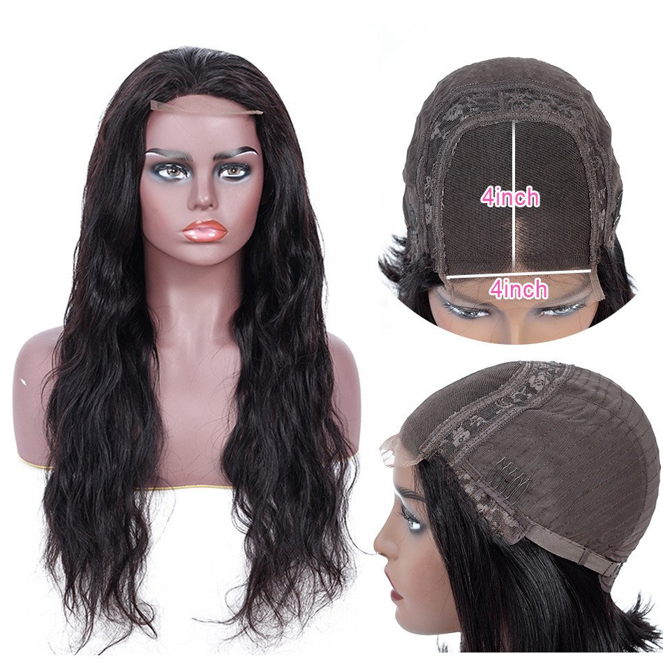 Cheap Natural Hair Wig 4X4 Transparent Lace Closure Wigs Pre Plucked With Baby Hair Body Wave Virgin Human Hair Wigs For Women