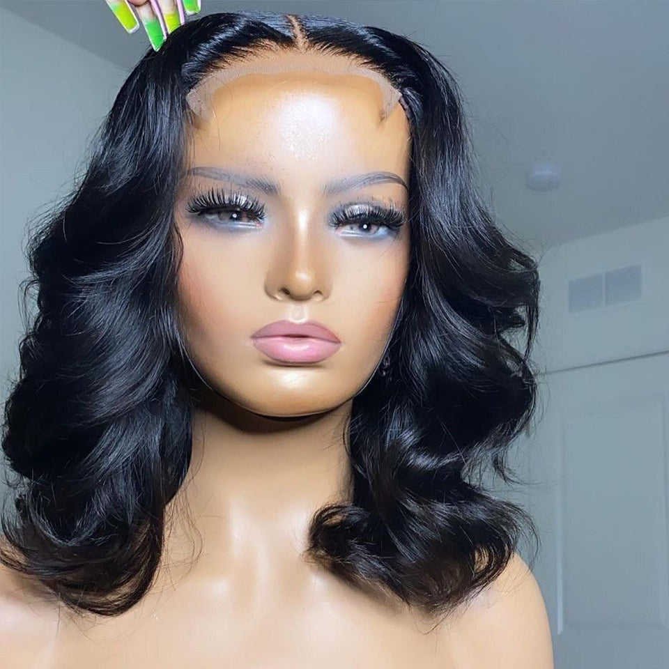 Wave Wavy Lace Front Human Hair Wigs for Black Women Full Hd Frontal Wig Human Hair Ocean Wave Bob Wigs