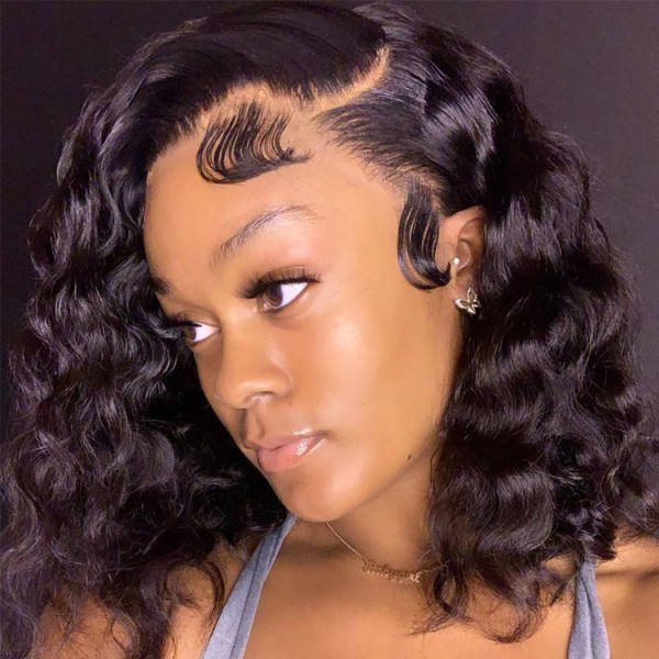 Wave Wavy Lace Front Human Hair Wigs for Black Women Full Hd Frontal Wig Human Hair Ocean Wave Bob Wigs