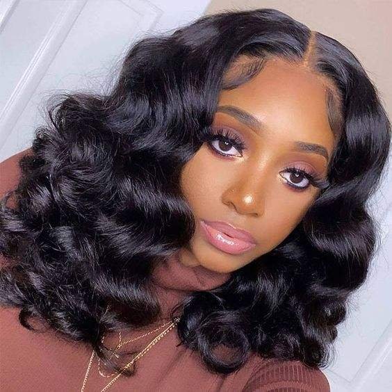 Wave Wavy Lace Front Human Hair Wigs for Black Women Full Hd Frontal Wig Human Hair Ocean Wave Bob Wigs