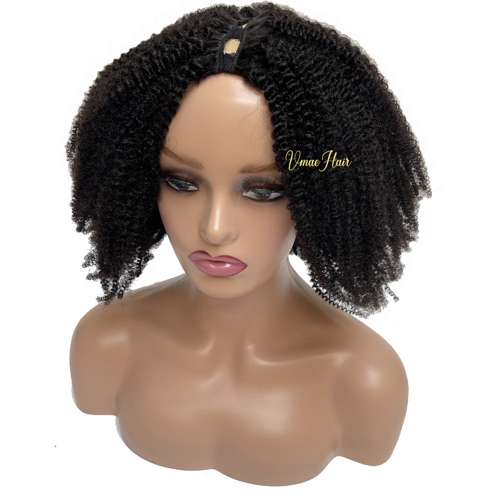 VMAE Mongolian Raw Virgin Cuticle Aligned Wigs 4A 3A 3B 3C Afro Kinky Curly U V Part Short Human Hair Wigs Black Women 4B Style
