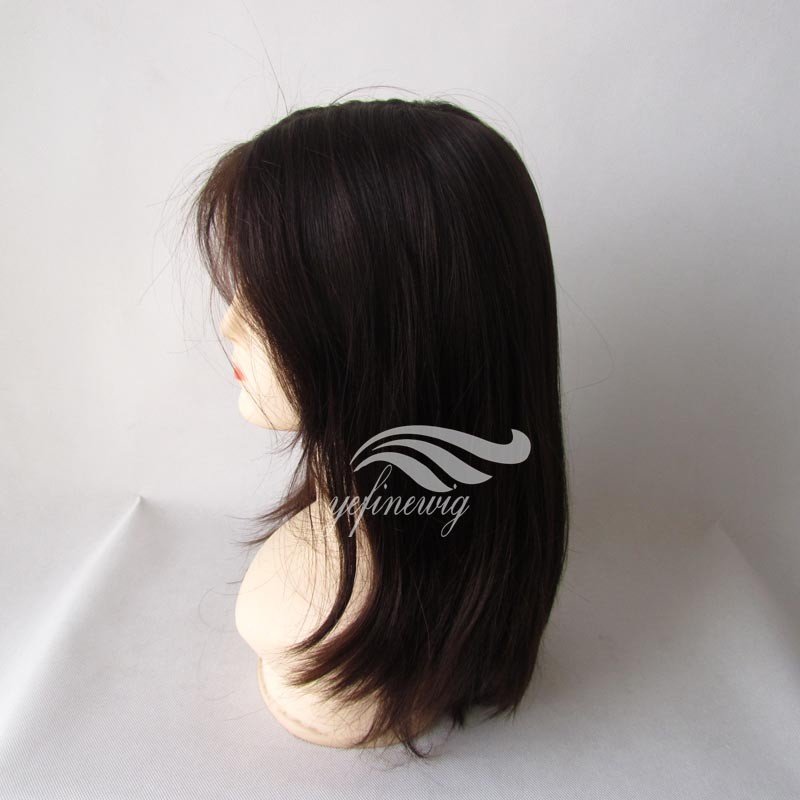 human hair medical wigs with silicone pu