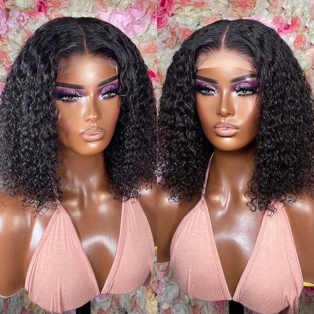 HD Full Lace Front Wig Human Hair Wigs Deep Curly Frontal Wig Virgin Brazilian Hair For Black Women