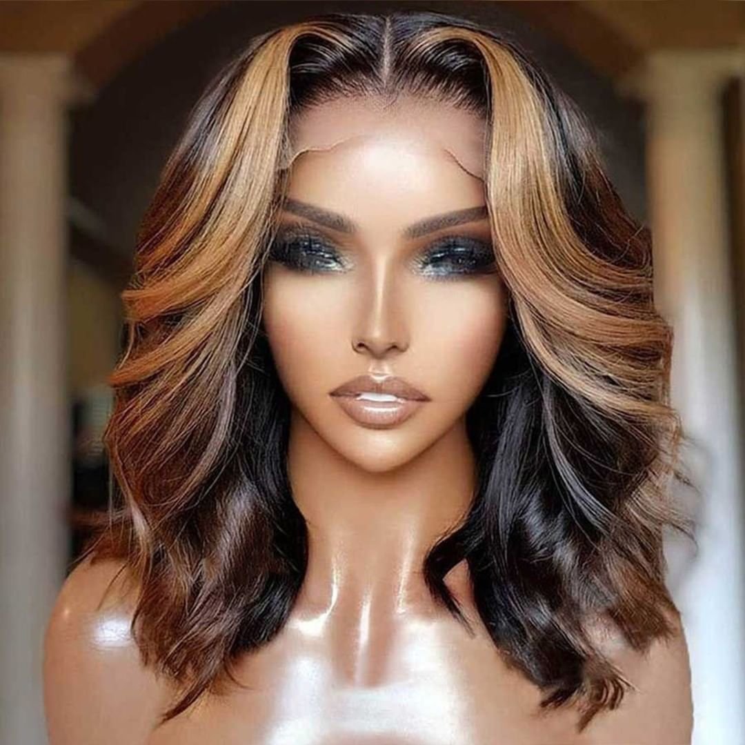 DKL Free Sample Human Hair Wigs With Baby Hair Bob Short Wig For Women Remy Brazilian Human Hair Wigs