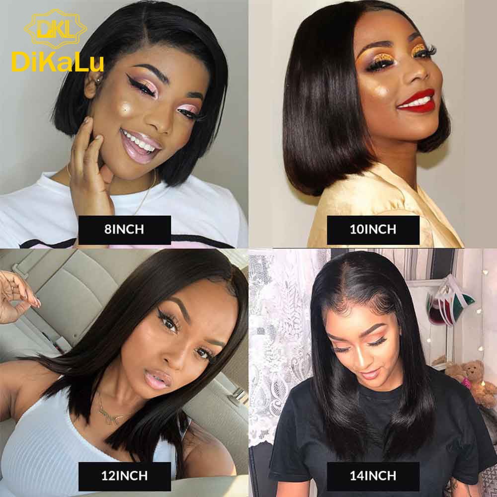 DKL Free Sample Human Hair Wigs With Baby Hair Bob Short Wig For Women Remy Brazilian Human Hair Wigs