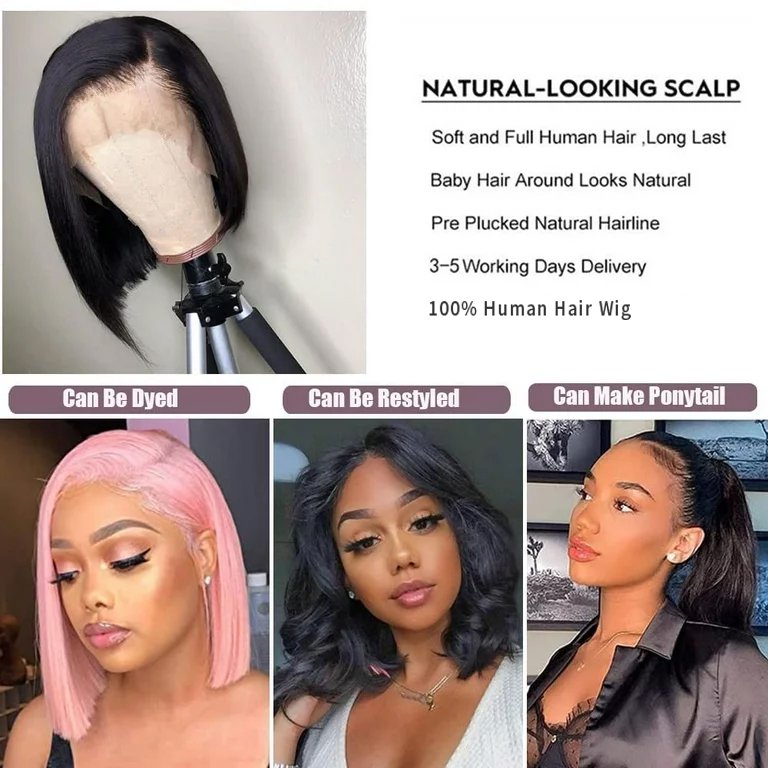 13X4 Lace Front Color Bob Wig Human Hair Vietnam Raw Vietnamese Hair Bone Straight Short Bob Wigs,Human Hair Wigs