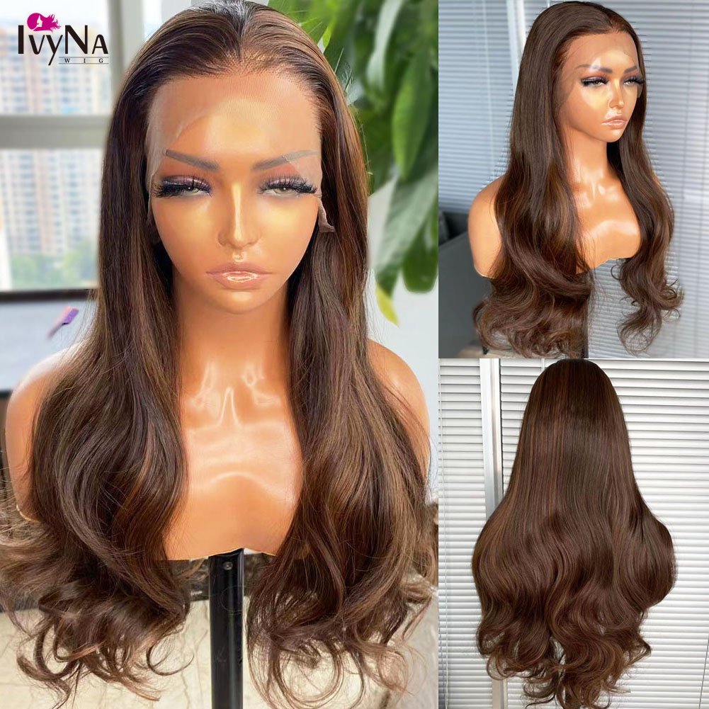 Futura 13X4 Synthetic Lace Front Wig Long Heat Resistant Glueless Lace Front Wigs for Black Women Body Wave Pre Plucked Wig