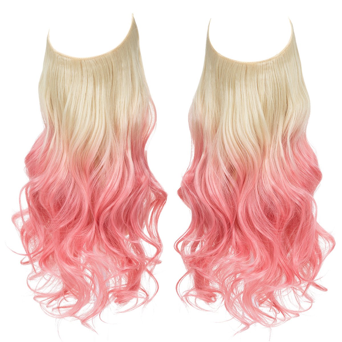 One Piece Multi hair U-shaped hair Extensions, Fishing Line wig, Invisible And Natural, Long Curly hair
