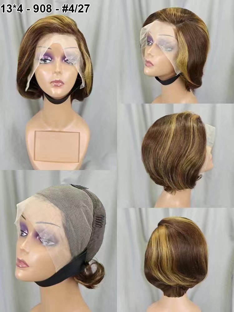 Original 100% Human Hair Wigs Full Frontal Pixie Cut Good Price Raw Vietnamese Hair