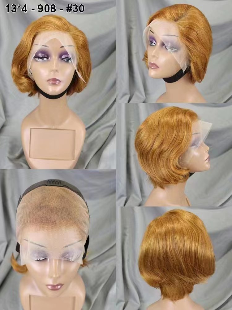 Original 100% Human Hair Wigs Full Frontal Pixie Cut Good Price Raw Vietnamese Hair